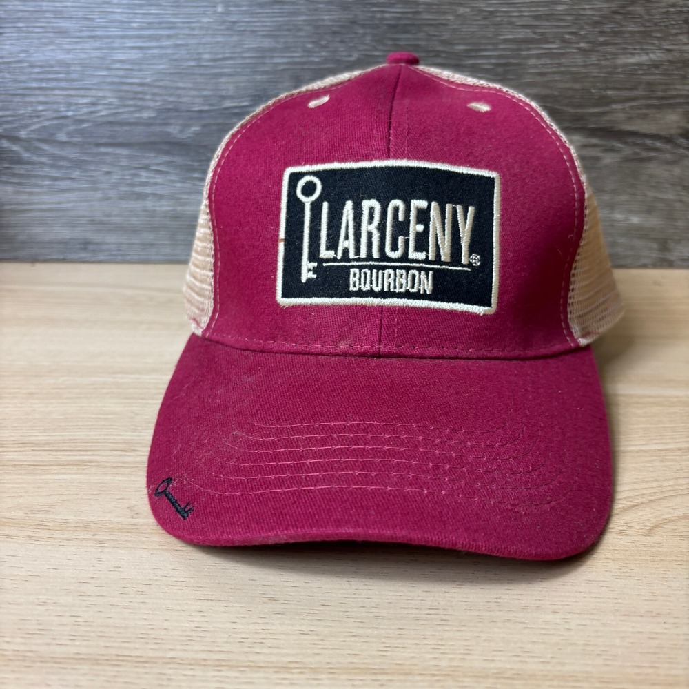 Larceny Bourbon Hat Cap Snapback Red Trucker Mesh‎ Back Adjustable